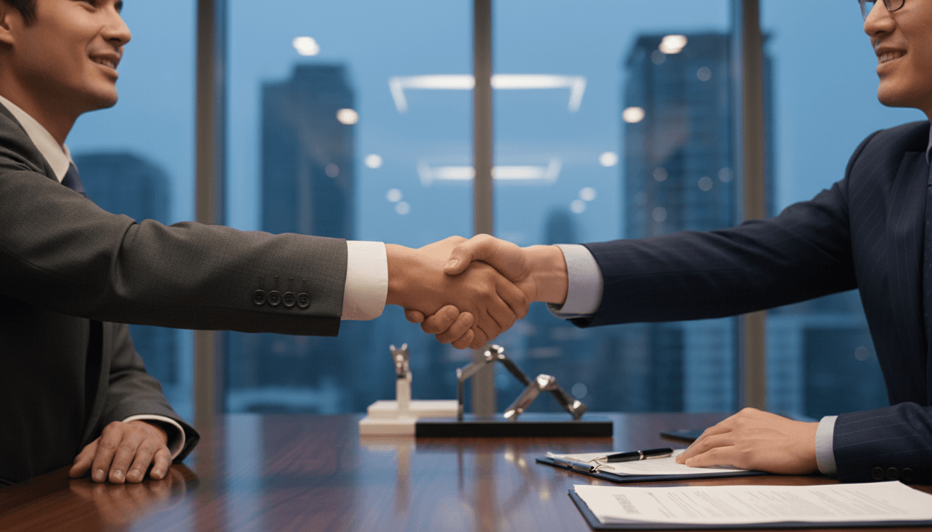Business handshake sealing a deal