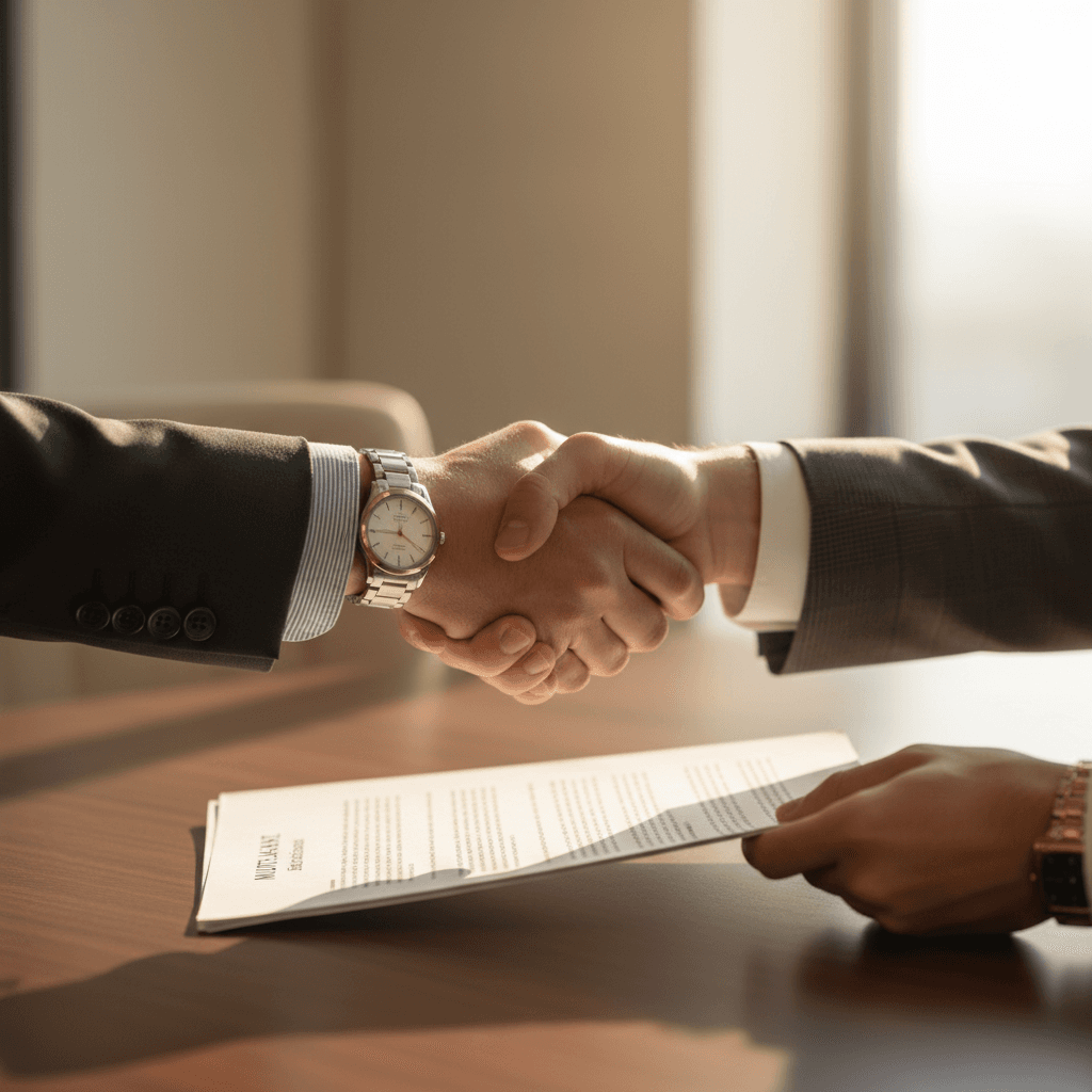 Handshake between business partners